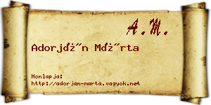 Adorján Márta névjegykártya